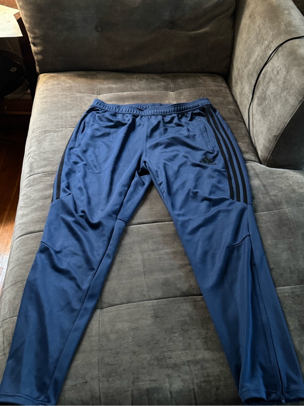 Banana Republic Navy Blue Athletic Joggers with Black Stripe Detail